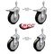 Service Caster 5 Inch Black Polyurethane Swivel 3/8 Inch Stem Caster Total Lock Brake SCC, 2PK SCC-TSTTL20S514-PPUB-BLK-381615-2-S2 - alternate 1